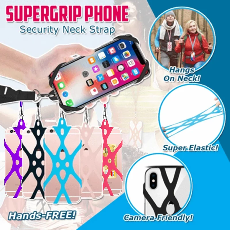 

Mobile Phone Super-Grip Phone Security Neck Strap Harness Silicone Rope Lanyard SGA998