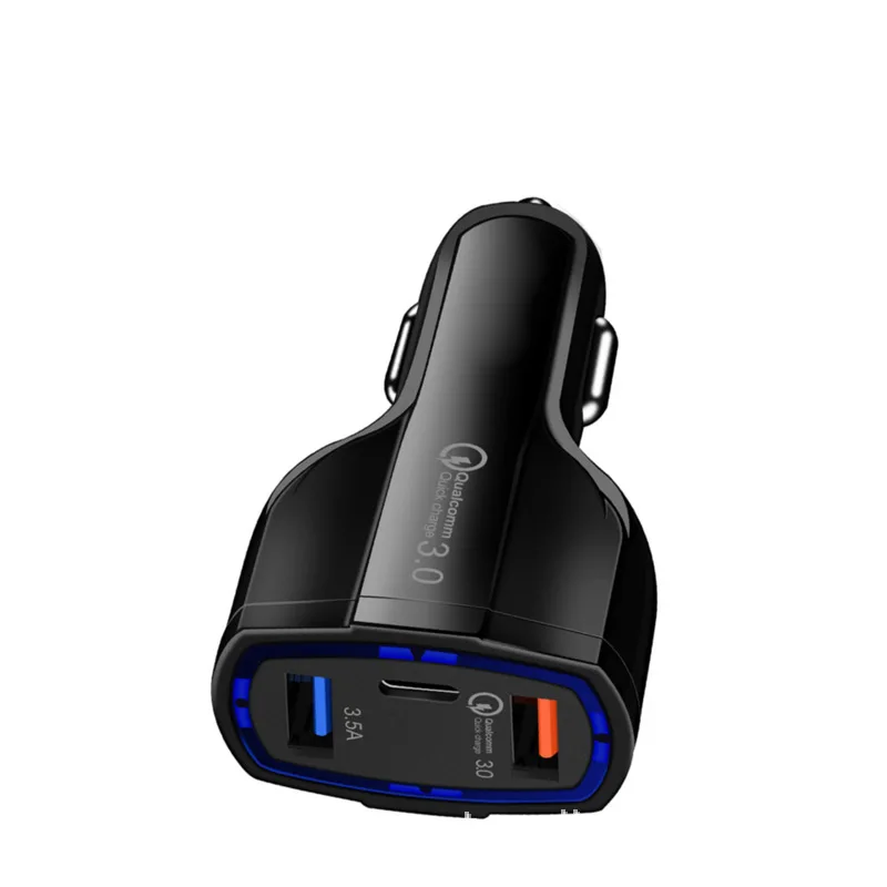 usb charger 12v Qc3.0 usb vehicle fast charging type-C fast charging PD vehicle charging 2usb1 type-c12-32v intelligent vehicle charger usb fast charge Chargers