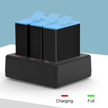 

3 Ways Battery Charger With LED Light Charging Box for Go Pro Hero 9 Black Action Camera Battery Accessories