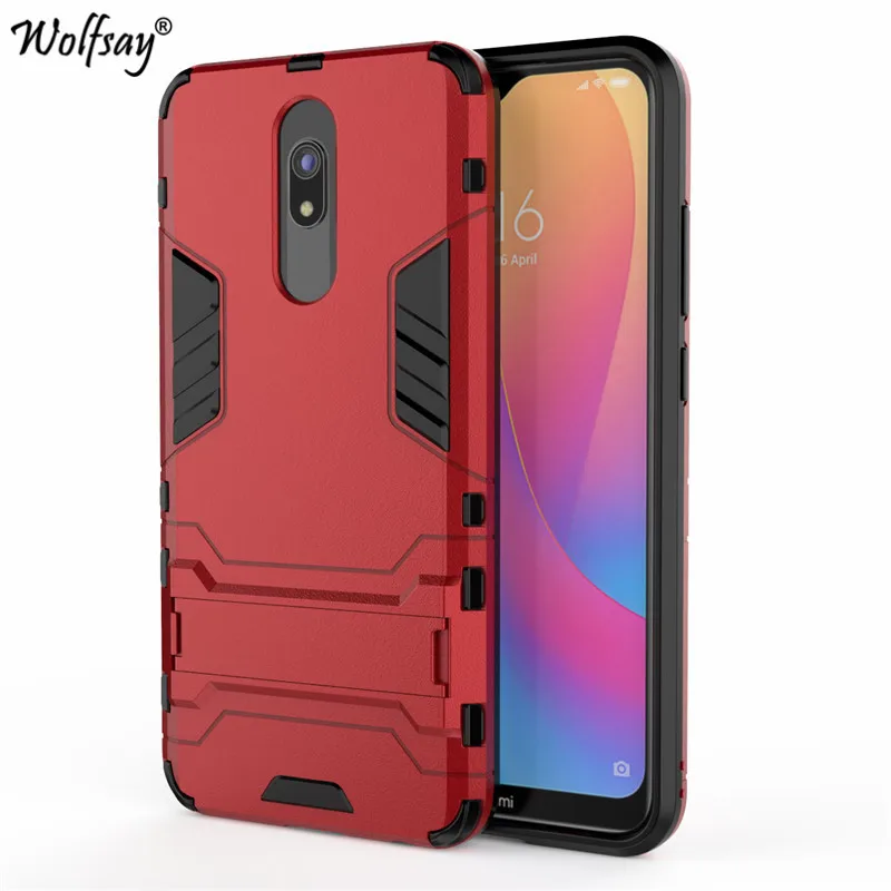 Red Для Xiaomi Redmi 8 чехол противоударный армированный резиновый Жесткий PC чехол для телефона для Xiaomi Redmi 8 задняя крышка для Xiaomi Redmi 8 протектор - Цвет: Red