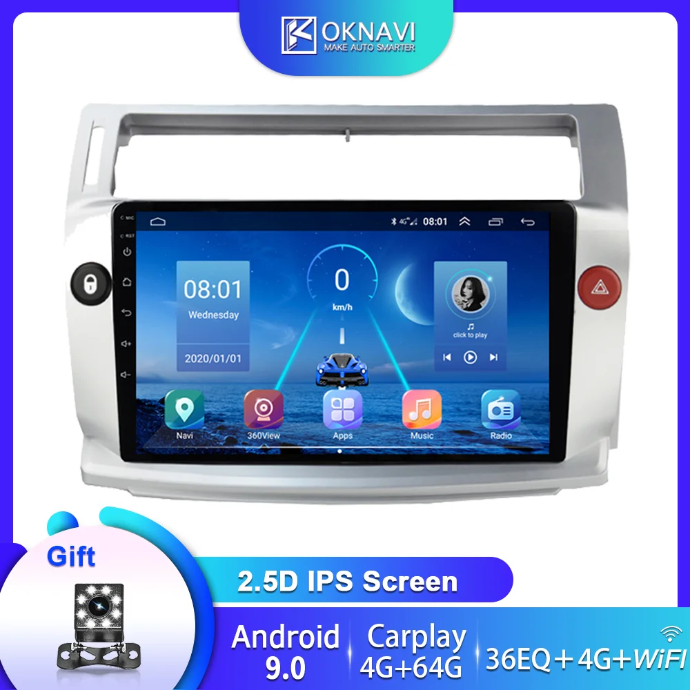 

for Citroen C4 Car Radio C-Triomphe C-Quatre 2004-2009 2din Android 9.0 GPS Autoradio Carplay DSP for Sony Camera 4G Card Slot