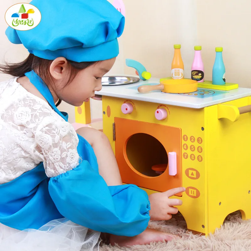 

Toy Children Luxury Wooden GIRL'S Model Cooking Play House European Style Giraffe Kitchen
