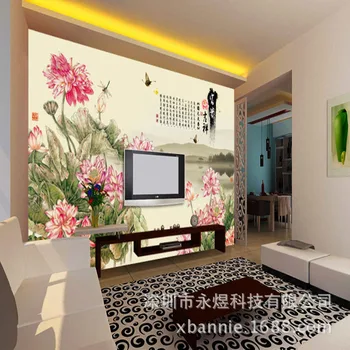 

Wealth and Good Fortune Chinese Style Most Beautiful Large Seamless Mural Peony Open Living Room Television Background Wall