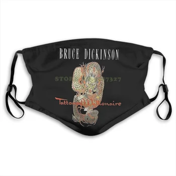 

Face Mask Bruce Dickinson Tattooed Millionaire 1990 Album Cover Inspired Black Summer Hot Sale Print Diy Masks