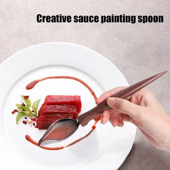 

Professional Small Culinary Drawing Decorating Spoons Multi-use Stainless Steel for Decorative Plates Cake Dessert J99St