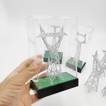 

Electric Iron Tower Model Toy Ornaments Gift Glass Cover Base Wine Glass Tower / Dry Word Tower / Cat Head Tower Finished Produc