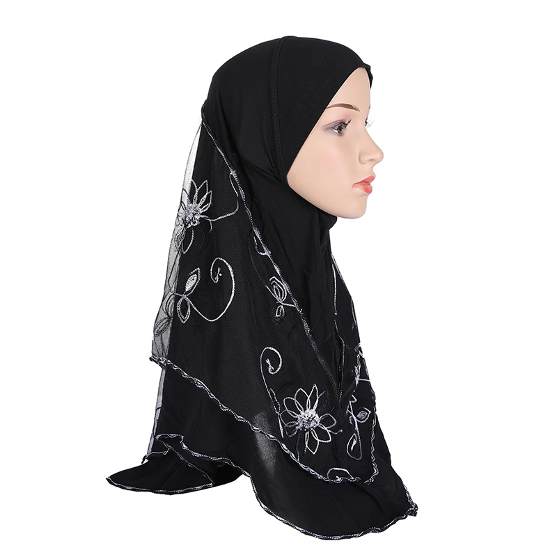 

Arab Hijab Scarf Muslim Lace One Piece Shawl Amira For Women Head Wrap Prayer Hat Worship Service Full Cover