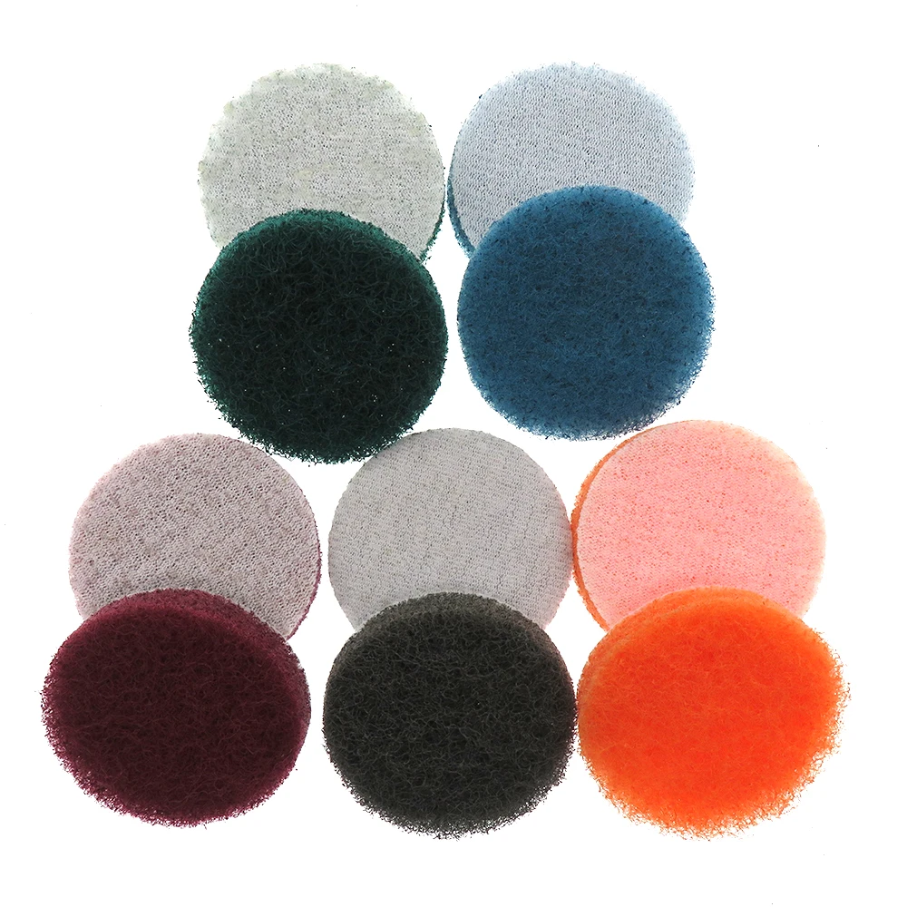 Scrub Pad 10Pcs 2 Inch Flocking Industrial Scouring Pads Heavy Duty 240/400/800/1000 Nylon Polishing Pad for Kitchen Cleaning 3