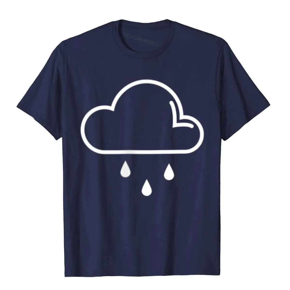 Women's Graphic Funny Cute Rain Cloud T-Shirt__B10325navy