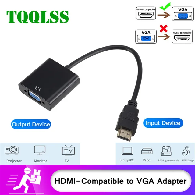 1080P HDMI Compatible to VGA Adapter Digital to Analog Converter Cable For Xbox PS4 PC Laptop TV Box to Projector Displayer HDTV