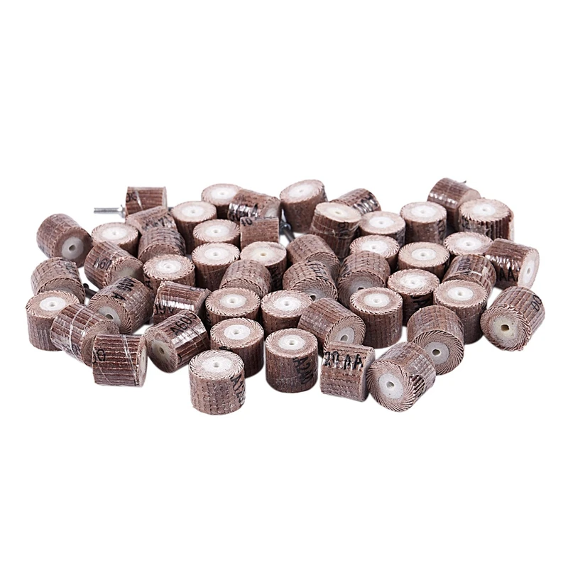 

Promotion! 50Pcs Shank Mounted Flap Wheels with 1/8 Inch Mandre0.4Inch X0.4 Inch Abrasive Flap Drum,Abrasive Sanding Wheel Polis