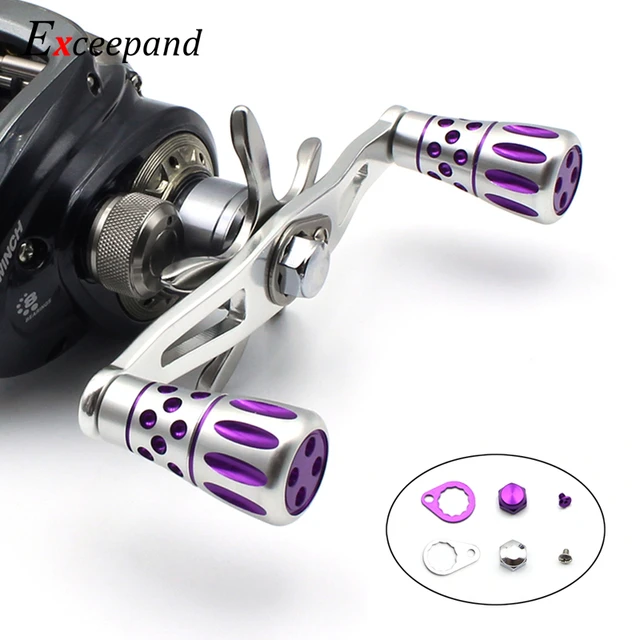 Exceepand 4 Ball Bearings Purple Fishing Reel Handle for Abu