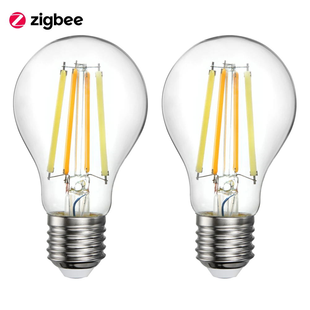 Умная светодиодсветильник лампа Oeeone ZigBee E27 винтажная накаливания работает с Alexa
