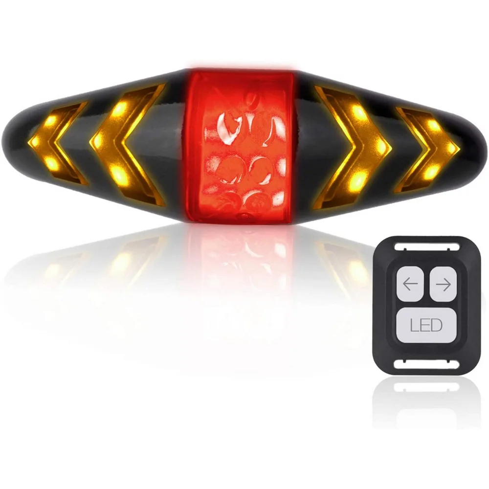 

Bicycle turn signal light wireless remote control mountain bike tail light bicycle light flashing USB charging LED safety caveat