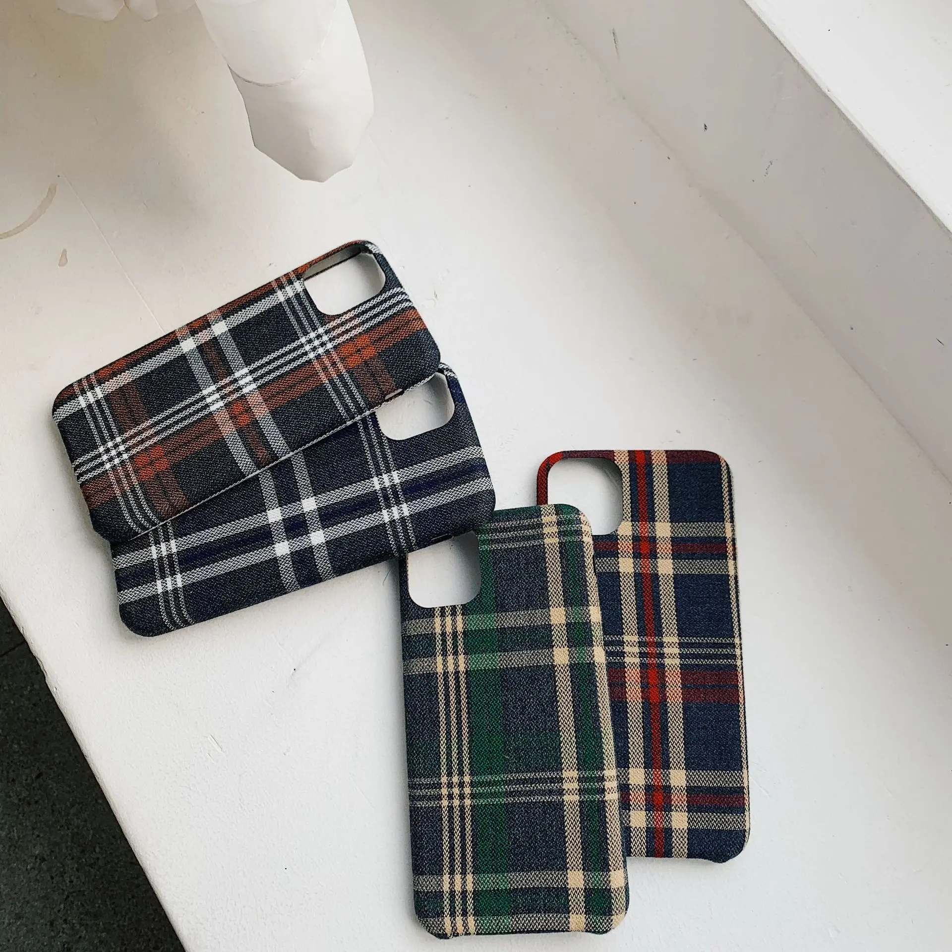 Ретро плед чехол для телефона для IPhone 11 Pro Max X XS Max устойчивый противоударный бампер чехол для IPhone 5 5SE 6 7 8 Plus Funda Armor