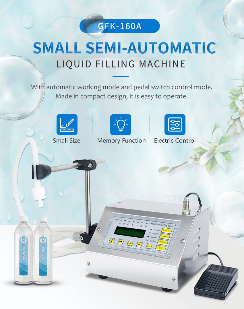 ZONESUN GFK-160A Semi-automatic Diaphragm Pump Liquid Filling Machine