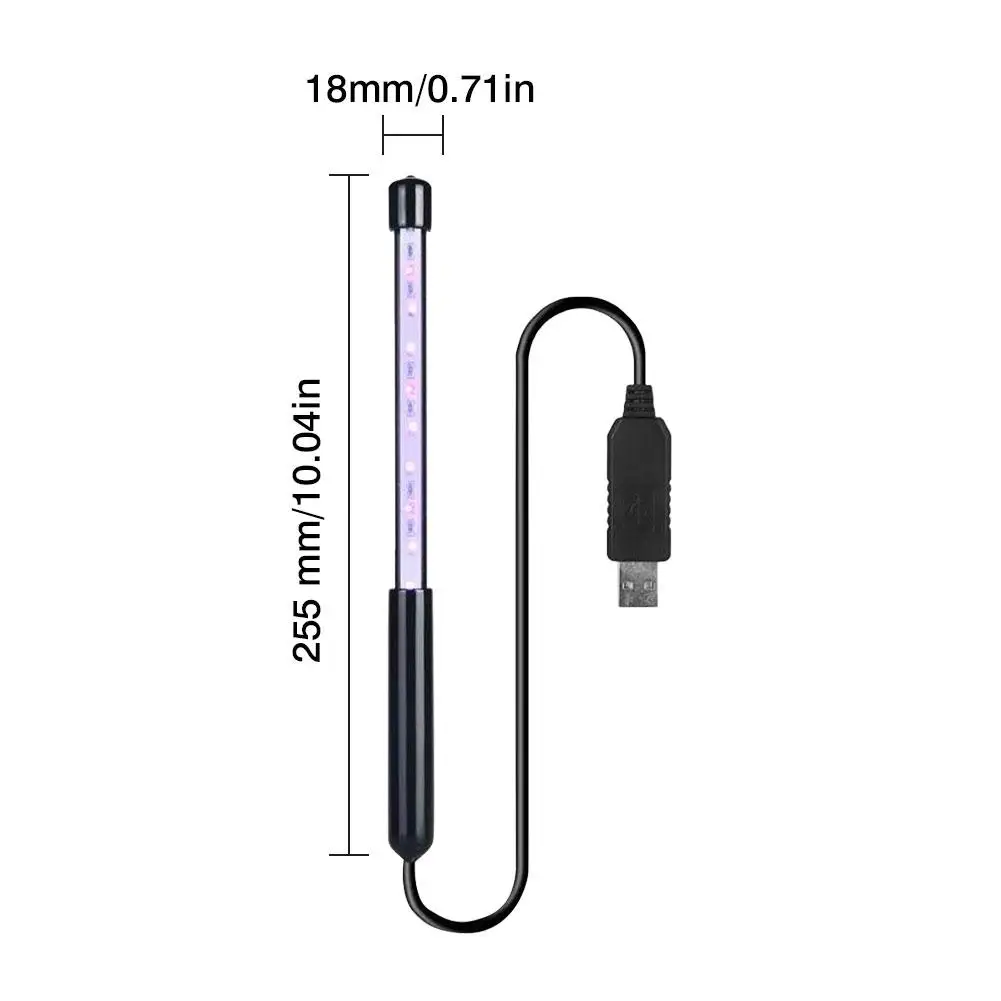 Бактерицидная uvc лампа ультрафиолетовая черная светильник Usb портативная 5 Вт УФ