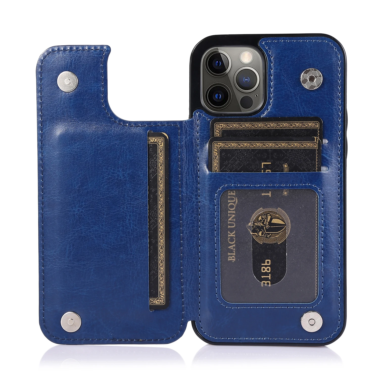 Étui de luxe en cuir ajusté pour iPhone, portefeuille avec fentes pour cartes, résistant aux chocs, pour modèles 11, 12 mini Pro, XR, XS Max, X, 6, 6s, 7, 8 Plus, 5, 5s, SE_voghion.com