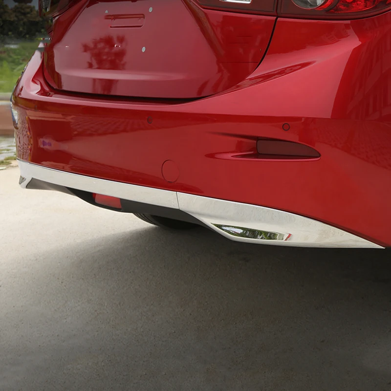 3 шт. для Mazda 3 Axela sedan- ABS хромированный задний бампер Накладка для губ аксессуары для стайлинга автомобилей