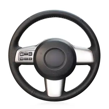 

Hand Sew Black Artificial Leather Car Steering Wheel Cover for Mazda 2 2008 2009 2010 2011 2012 2013 2014