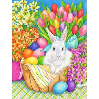 

Diamond Painting Rabbit Cartoon Diamond Mosaic Full Layout Cross Stitch Kit Picture Of Rhinestone Home Decor Gift
