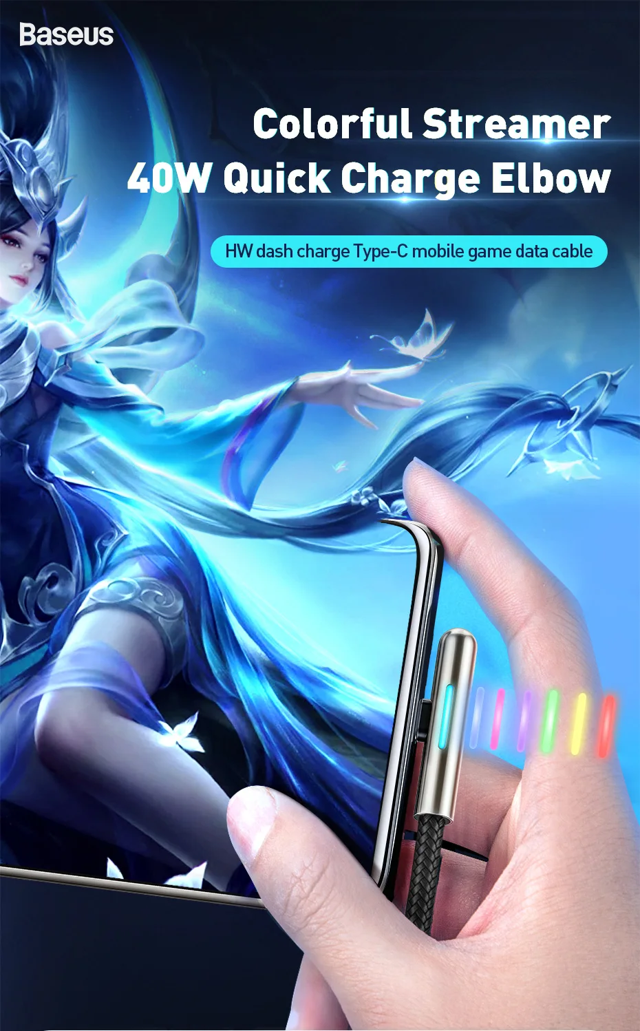 Baseus Câble Rapide USB type C  Avec LED Éclairage-1