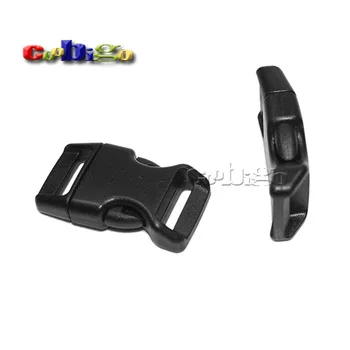 Pick 5~500pcs Pack Curved Black 5/8" Side Release Buckle for Paracord 550 Bracelet Dog Collar Backpack Strap Bag Parts #FLC103-B