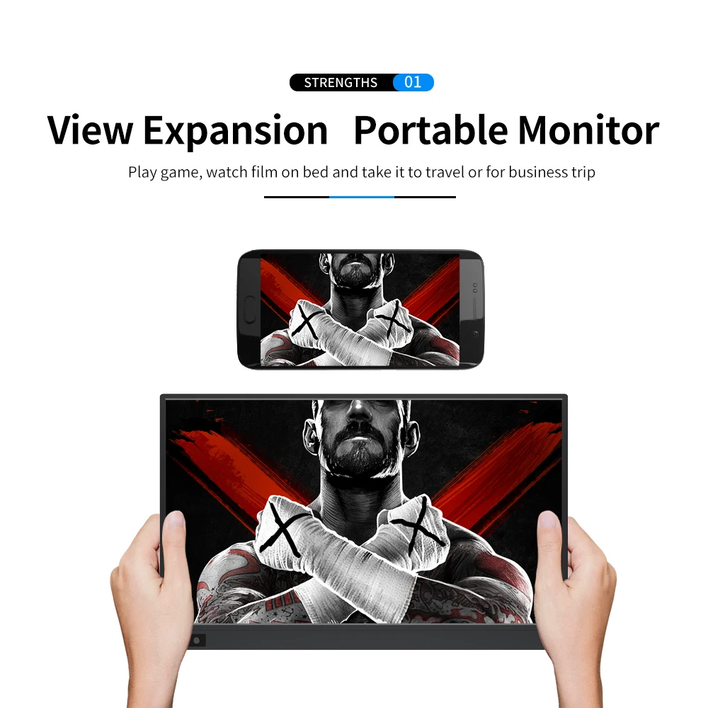 T-bao портативный монитор с сенсорным экраном 1920x1080 HD ips 15,6 дюймов дисплей монитор 8000 мАч перезаряжаемый аккумулятор с кожаным чехол