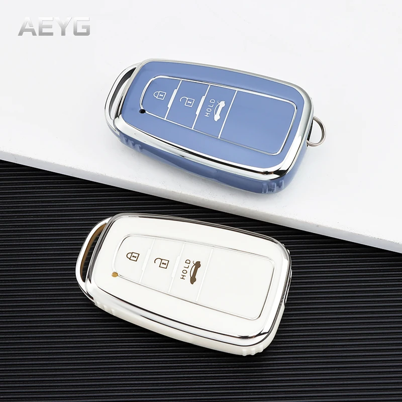 Fashion TPU Car Key Case Full Cover Shell For Toyota Prius Camry Corolla CHR C-HR RAV4 Land Cruiser Prado Keychain Accessories car key shell