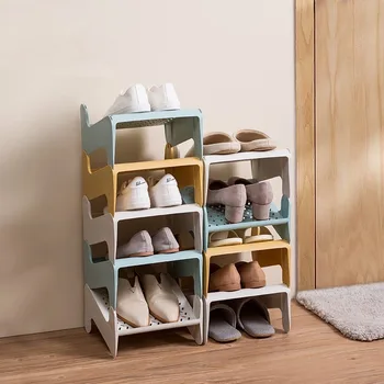 

1Pcs Simple Double Adjustable Shoe Rack Home Storage Cabinet Shoe Rack Creative Dustproof Storage Shoe Rack Home Small Shoe Rack