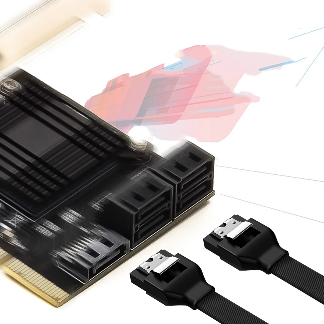 XT-XINTE плата контроллера расширения PCI Express 3,0x4 до 5 портов SATA III 6 Гбит/с Поддержка порта мультипликатор для HDD SSD