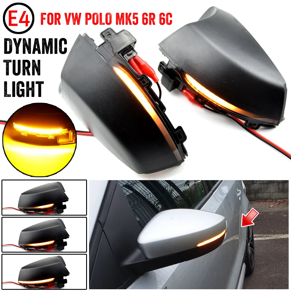 für VW Polo 6R 6C vor Mopf 09-14 LED dynamisch Blinklicht Blinker AußenSpiegel