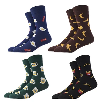 

Hip Hop Socks Winter Cotton Skateboard Beer Long Happy Funny Street Style