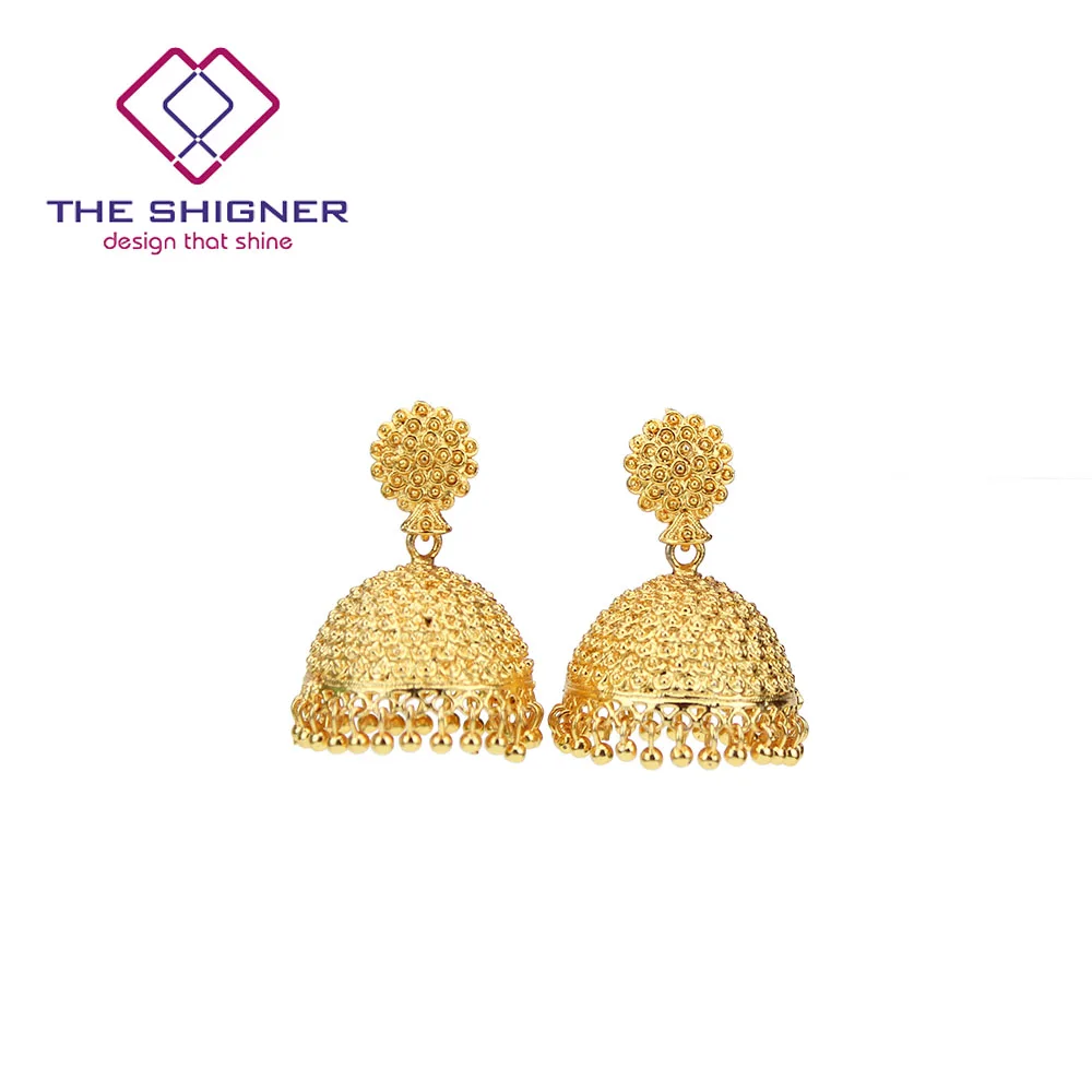 THE SHIGNER античные этнические индийские Золотые птичьи клетки Jhumka Jhumki серьги индийские классические племенные традиционные висячие серьги ювелирные изделия