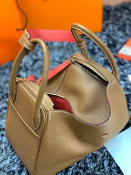 

The highest quality ladies luxury fashion shoulder bag 100% leather brand famous ladies handbags all handmade free shipping 26CM