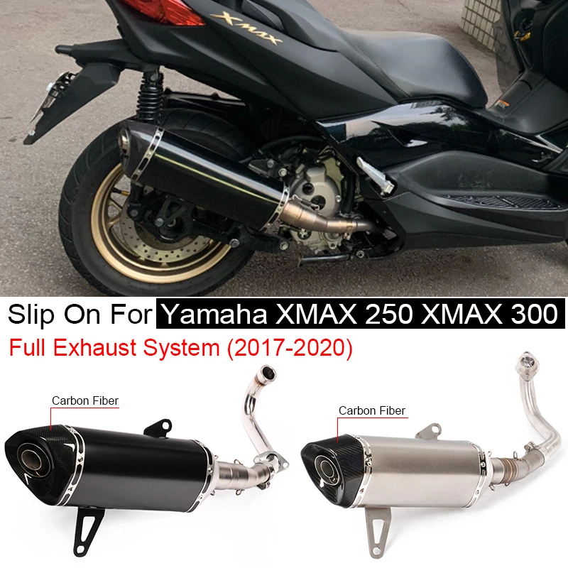 Xmax 300 250 Slip On Exhaust Pipe Carbon Fiber Muffler Exhaust Pipe For