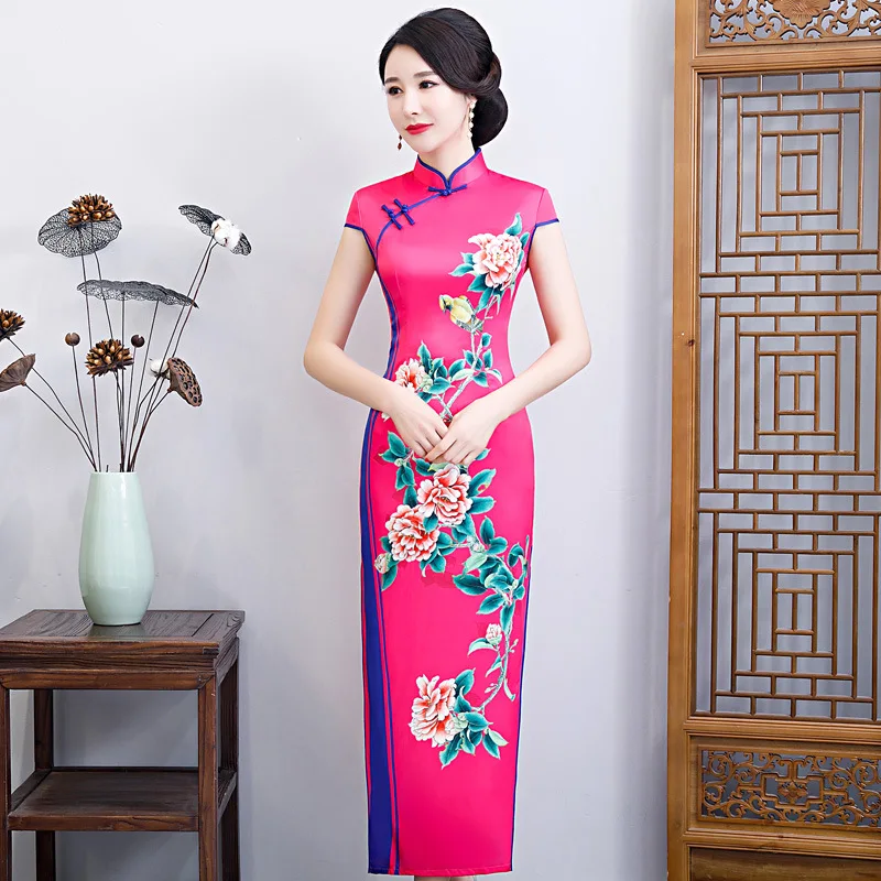 

Blue And White Porcelain Cheongsam Mid-length Elegant Improved Costume Chinese-style Daily Life Dress 2019 Spring And Summer New
