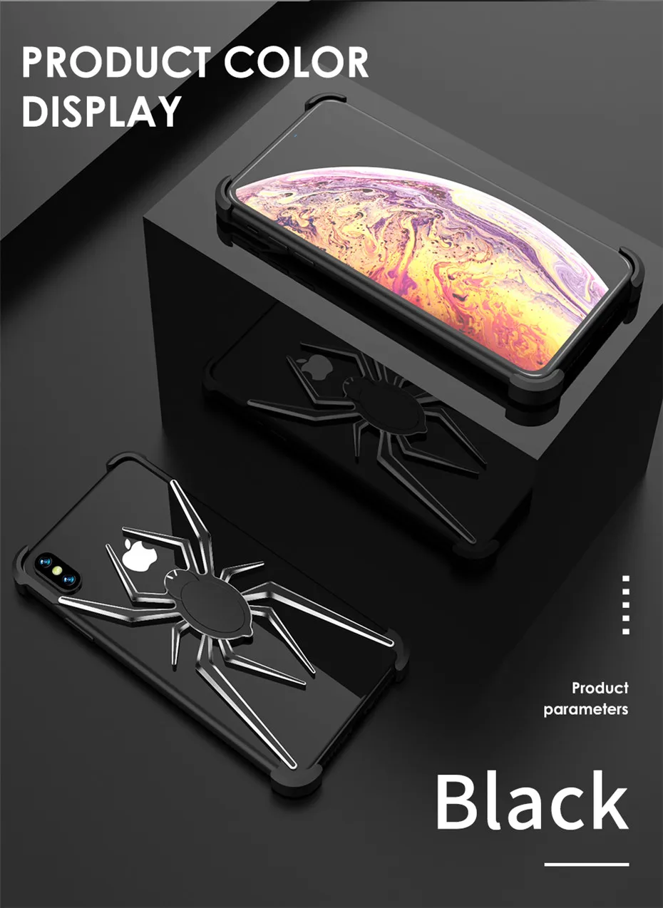 Для iPhone X чехол Человек-паук бампер Алюминий металлический противоударный чехол для телефона для iPhone 7 8 плюс XS Max XR 11 Pro защитный корпус Чехол