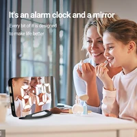 MICLOCK Digital Alarm Clock 7 Large LED Mirror Electronic Clocks with Touch Snooze Dual USB Charge