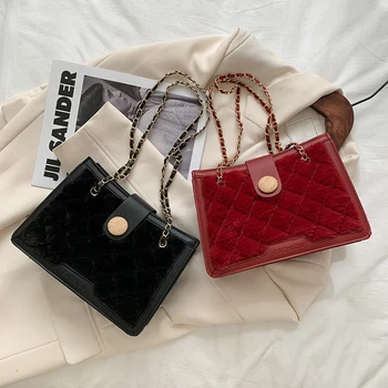 

Fashion Exquisite Shopping Bag Simple Plush PU Messenger Bag Tote Lady Lattice Large Capacity Shoulder Handbags