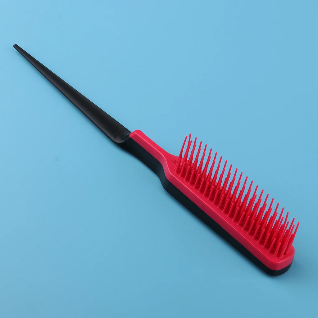 Multi Color Scalp Massage Comb with Three Rows of Pointed Tails Hair Styling Brush