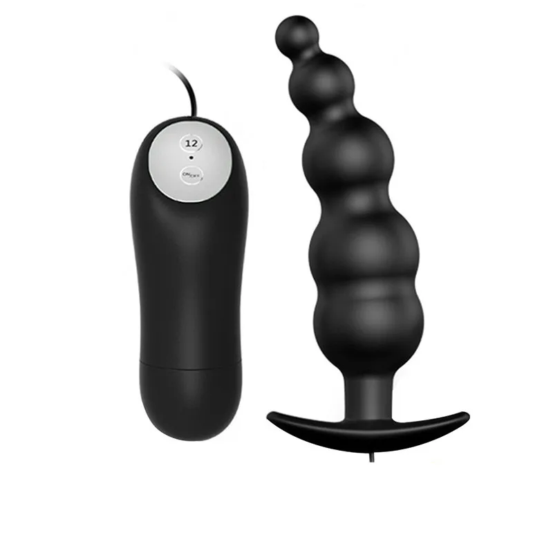 Анальная пробка Pretty Love Silicone Anal Balls, черная BI-040033 - Pretty Love - Анальные пробки для ношения - Купить