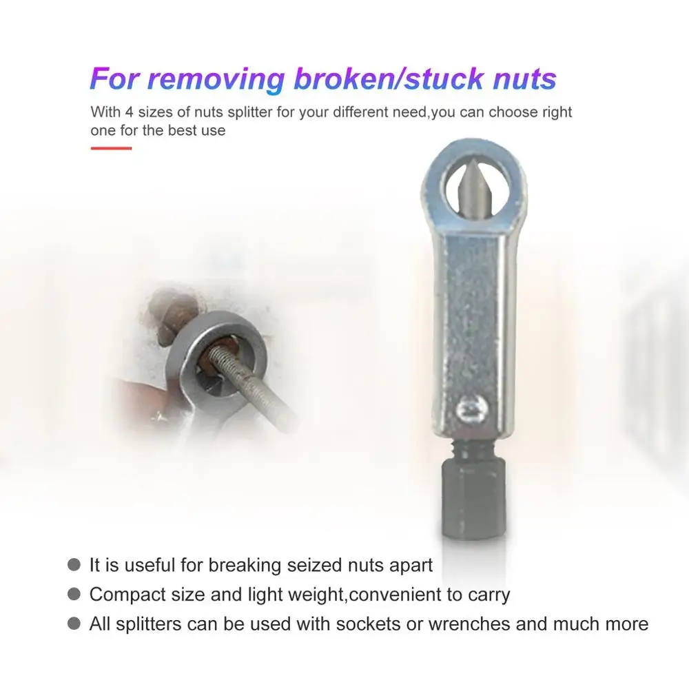 

Adjustable Nut Splitter Cracker Nut Remover Extractor Tool Nut Splitter Spanner Remove Cutter Tool Nut Removal Splitting Tools