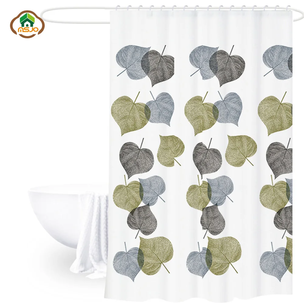 MSJO Bathroom Curtain Shower Print Flamingo Floral Shells 3d Hooks PEVA Waterproof 180x180cm Accessorie Home Decoration | Дом и сад
