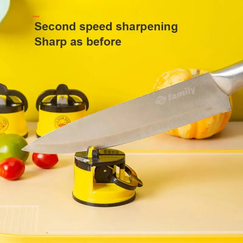 Mini Yellow Duck Suction Cup Sharpener Small Tungsten Steel Double-sided Grindstone Kitchen Tools New | Дом и сад