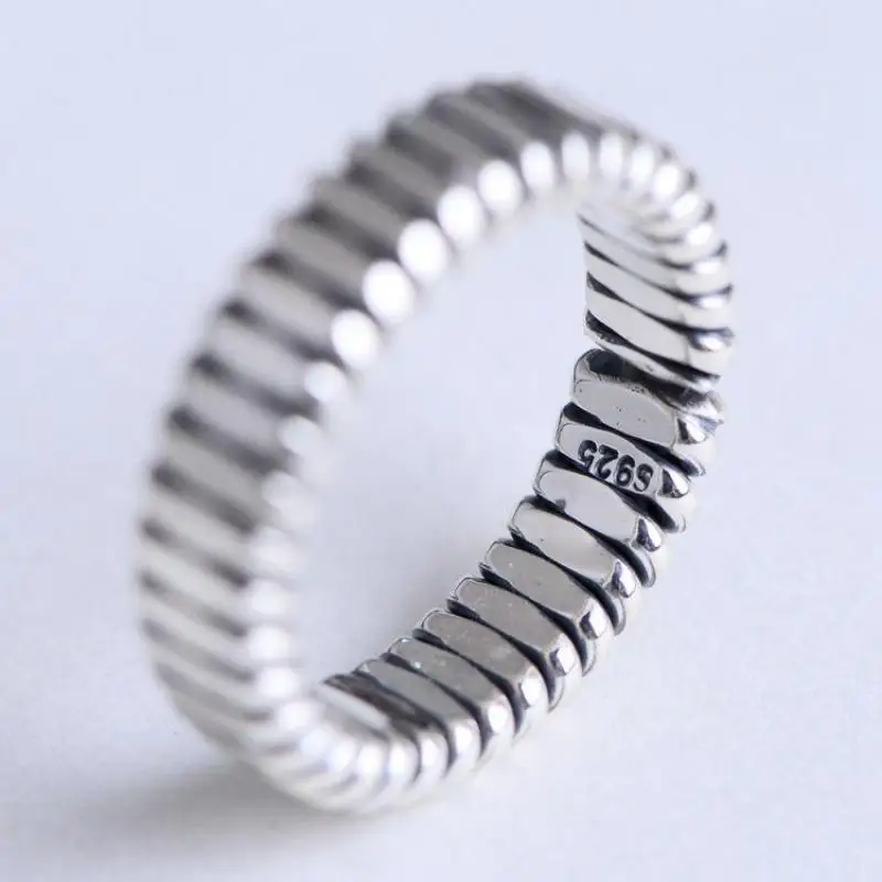 Парные кольца из серебра 925 пробы для влюбленных женщин и мужчин простые плетеные