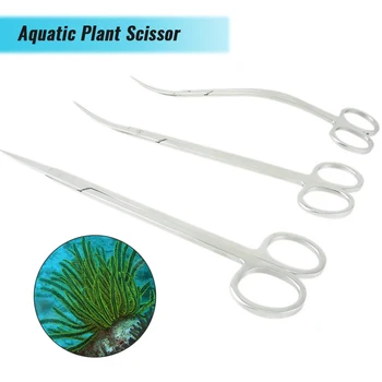 

Hot Aquotic Tank Plant Cut Tools Aquarium Accessories Stainless Steel Water Grass Clipper Aquarium Tool Tank Plant Wave Scissor