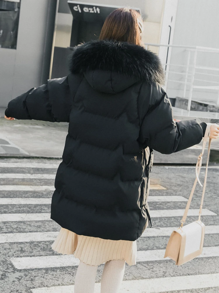 HAYBLST/Брендовое пальто для женщин, новинка года, зимняя женская верхняя одежда с капюшоном, большие размеры 3XL, средняя длина, Kawaii, корейский темперамент, популярная одежда