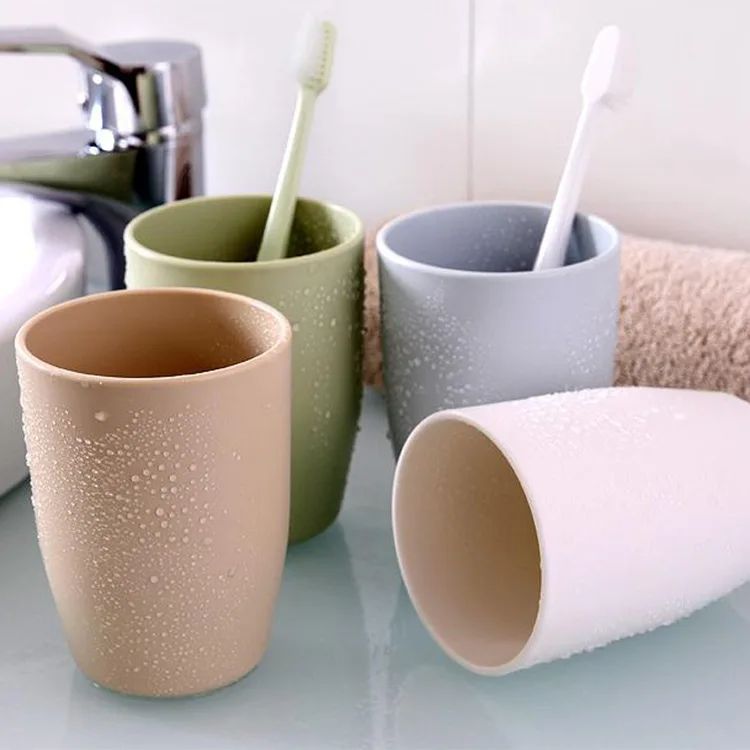 Simple Fashion Toothbrush Cup Plain Color Plastic Couples Washed Toothbrush Cup Set Wash Cups Wholesale