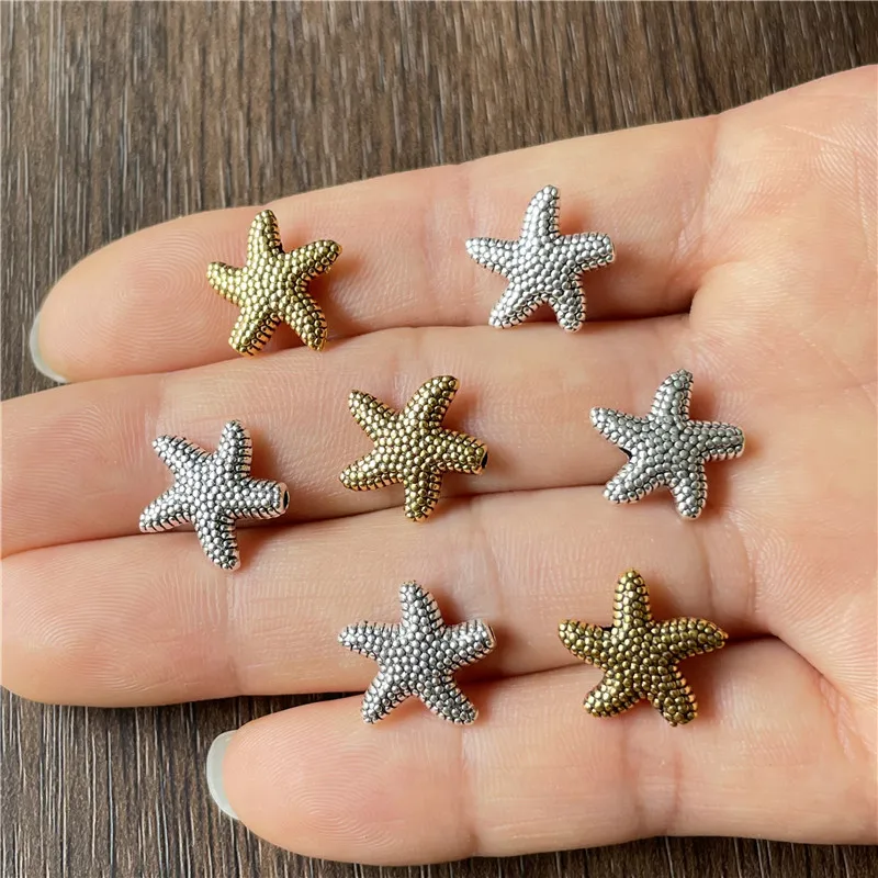 

JunKang 15pcs charm starfish star bracelet necklace material accessories for jewelry making DIY handmade connector beads